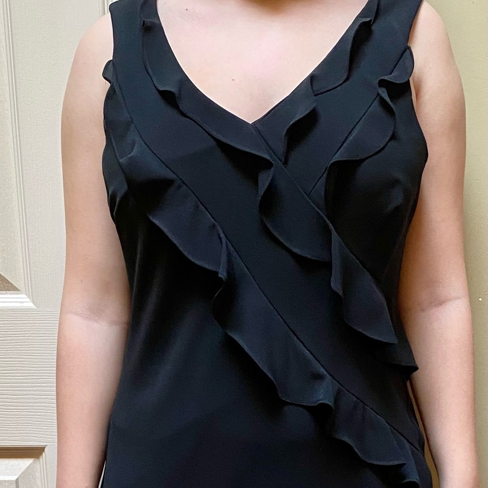 Robbie Bee Black Ruffled Dress